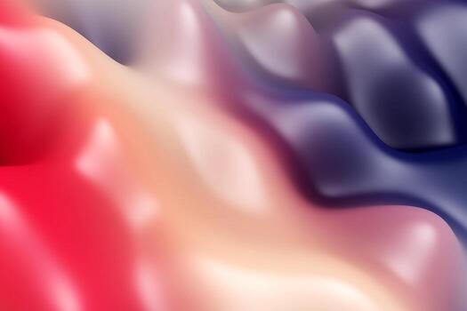 Sleek colored surface with a plastic effect 3d rendering. Abstract motion texture. Generative art background design photo