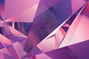 Digital purple polygonal illustration design background. Geometric reflection glass polygonal texture. Abstract 3D rendering photo