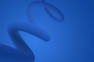 Trendy dark blue spiral curve twisted form. Abstract liquid gradient background. Stylish swirl shape 3d illustration photo