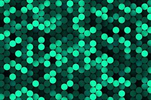 Abstract light and dark green futuristic top view mosaic background. Realistic random geometric cylinders 3d illustration photo