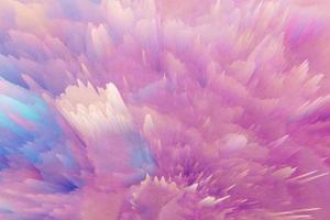 Purple sharp texture. Frozen lava 3d render illustration. Abstract motion background design photo