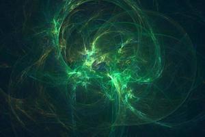 Abstract dark green smoky wave technology background. Futuristic light effect wallpaper surface 3d rendering photo