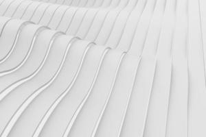 fondo de pliegues de plata blanca con líneas y ondas de volumen. ilustración 3d isométrica abstracta foto