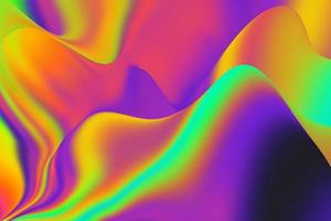 Abstract modern psychedelic liquid gradient background. Stylish smooth grade foil texture 3d rendering. Technology surface design concept photo