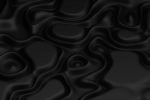 Abstract wavy black folds surface. Minimalist 3d background illustration for web, landing, flyer, card, fabric print, and business presentation photo