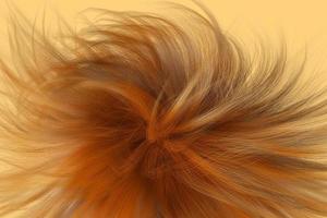 textura de peinado rojo rizado. fondo de ilustración 3d de cabello abstracto de moda foto