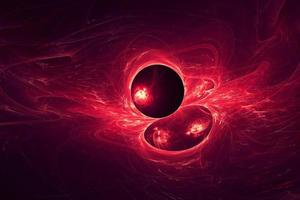 Futuristic 3d illustration of infinity space. Dark hole visualization. Abstract space nebula background texture photo