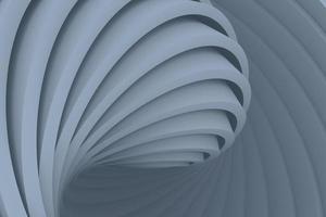 Abstract twisted shape 3d illustration. Grey layered curve sphere background photo