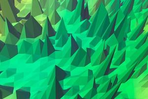 Geometric low-poly 3d illustration. Green polygon background photo