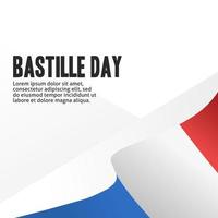 Bastille day background template with french flag for greeting card or social media post vector