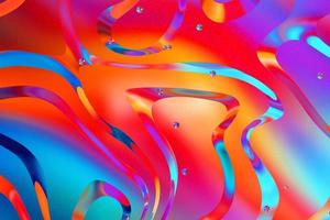 Trendy colorful liquid gradient background design concept. Fashion neon color surface three-dimensional graphic 3d illustration photo