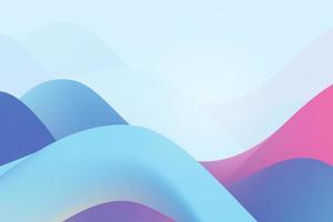 Ultraviolet and blue curve gradient wave 3d illustration. Smooth wavy flowing background photo