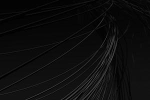 Abstract twisted wires 3d illustration on black background. Elegant curve volume lines in the technology style photo