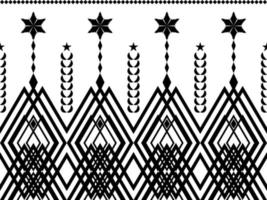 Abstract ethnic geometric pattern design for background or wallpaper.Ethnic geometric print pattern design Aztec repeating background texture in black and white. Fabric, cloth design, wrapping vector