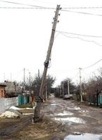 old wooden electric pole photo