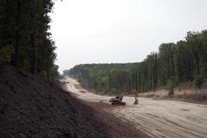 road construction in the autumn time photo