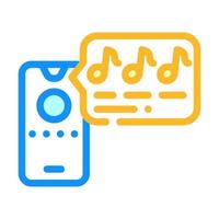 music waiting on ligne of call center color icon vector illustration
