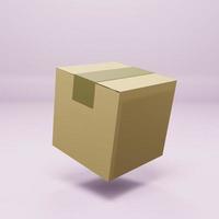 Representación 3d cajas de entrega cerradas objetos aislados caja marrón para embalaje de productos foto