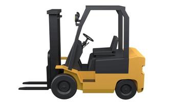 Forklift isolated on white background , 3D rendering photo