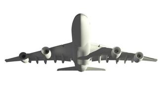 avión aislado sobre fondo blanco, representación 3d foto