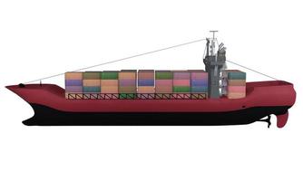 Cargo ship isolated on white background , 3D rendering photo