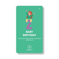 Baby Birthday Celebrating Little Girl Kid Vector