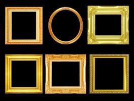 Set of golden vintage frame isolated on black background photo