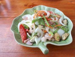 Thai spicy and sour seafood salad photo