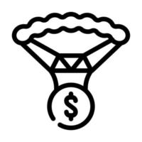 parachute tax line icon vector illustration