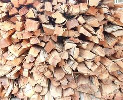 Stack of chopped firewood. photo