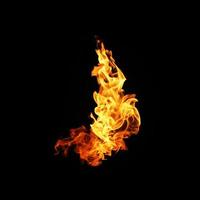 Fire flames collection isolated on black background photo