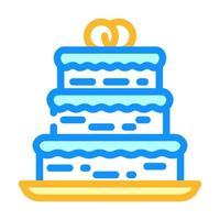 cake wedding dessert color icon vector illustration