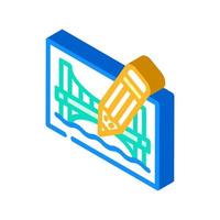 pencil architect tool for create construction isometric icon vector illustration