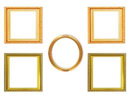 Set of golden vintage frame isolated on white background photo