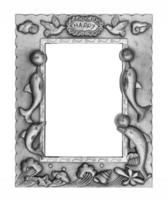 Gray picture frame on white background. photo