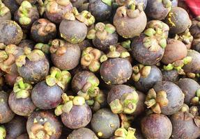 mangosteen Thai fruit in market thailand. photo