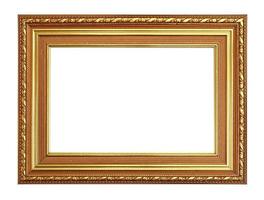 The antique gold frame on the white background photo
