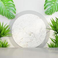 Minimalist podium mockup display with for product presentation. 3d rendering photo