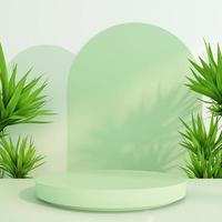 Minimalist podium mockup display with for product presentation. 3d rendering photo