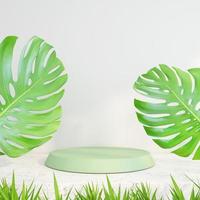Minimalist podium mockup display with for product presentation. 3d rendering photo