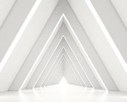Futuristic sci-fi minimalist empty room with product presentation. 3d rendering photo