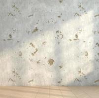 Minimalist loft empty room with weathered cement wall and wooden floor. 3d rendering photo