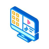 media files operating system isometric icon vector illustration