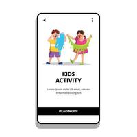 Kids Activity And Funny Leisure Play Time Vector