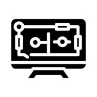 house control, smart home computer screen glyph icon vector illustration