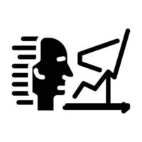 ilustración de vector de icono de glifo de análisis de inteligencia artificial