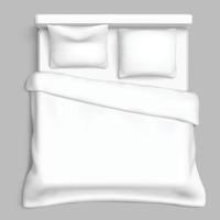 Bed top view white vector