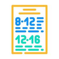 horario de trabajo de cantina icono de color ilustración vectorial vector