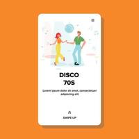 Disco 70s Dancing Couple Club Dance Floor Vector