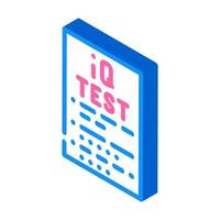 iq test isometric icon vector illustration color